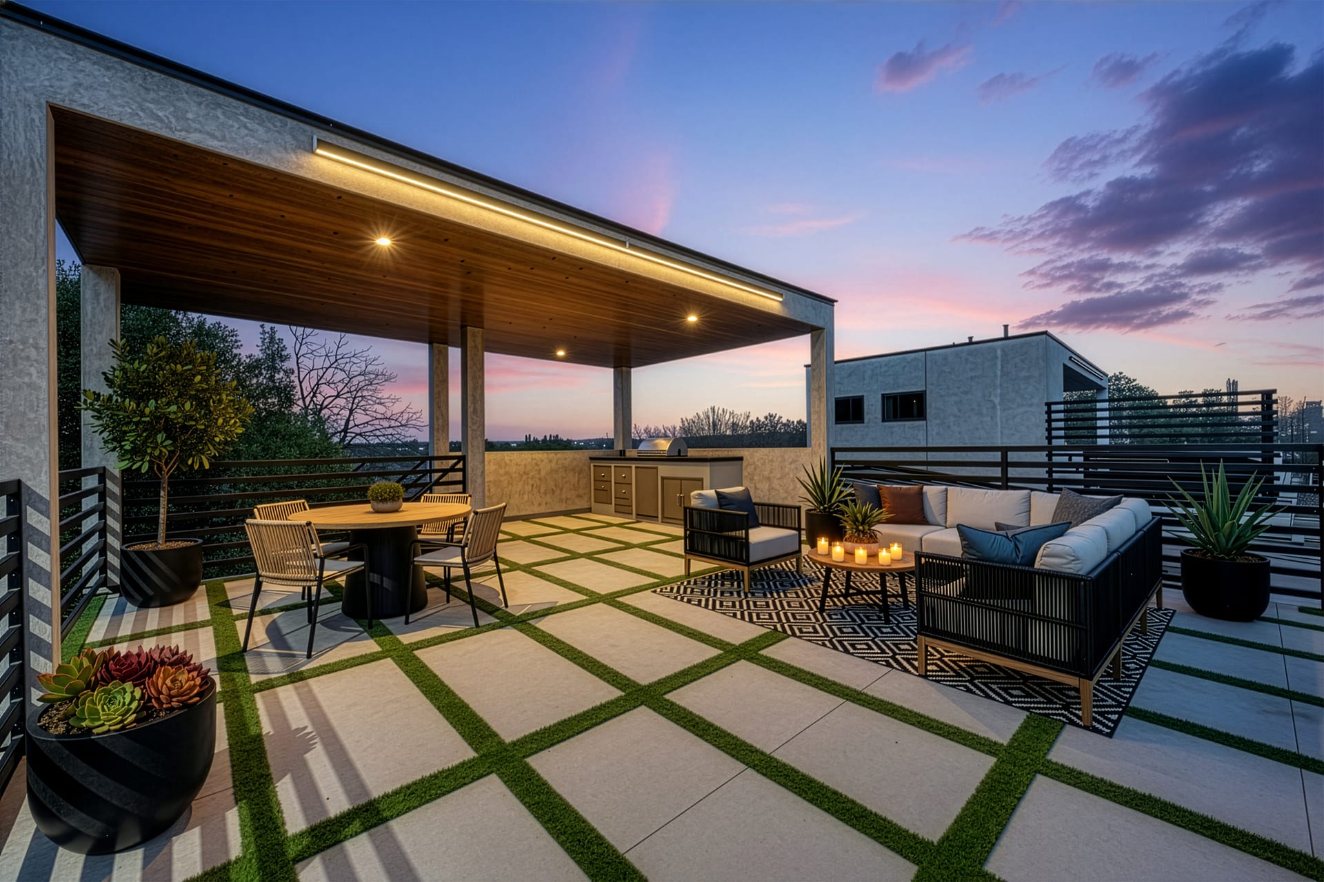 Property exterior — after twilight edit